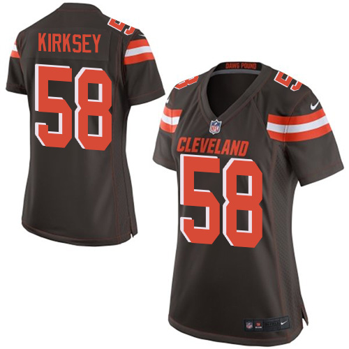Women's Game Chris Kirksey Nike Jersey Brown Home - #58 NFL Cleveland Browns